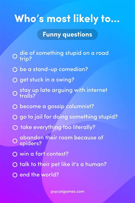 250 Hilarious “Most Likely To” Questions .